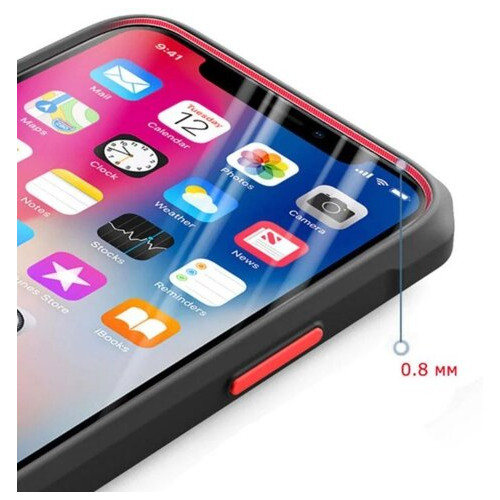 Протиударний бампер чохол Primolux Refraction Case для смартфона Apple iPhone 12 Mini - Black фото №4