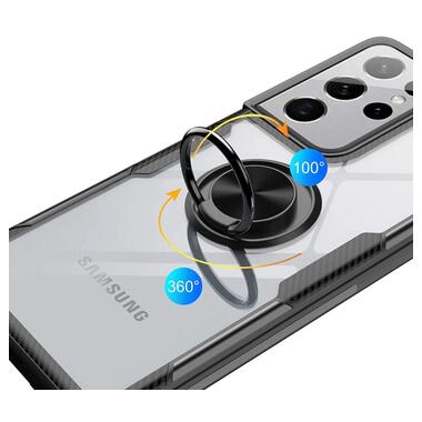 Чохол Primolux Ring Magnetic Stand для Samsung Galaxy S21 Ultra (SM-G998/G9980) - Black фото №2