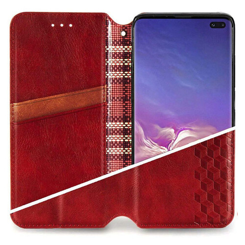 Кожаный чехол-книжка Getman Cubic (PU) Samsung Galaxy A32 4G Красный фото №3