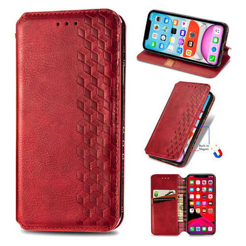 Кожаный чехол-книжка Getman Cubic (PU) Samsung Galaxy A32 4G Красный фото №4