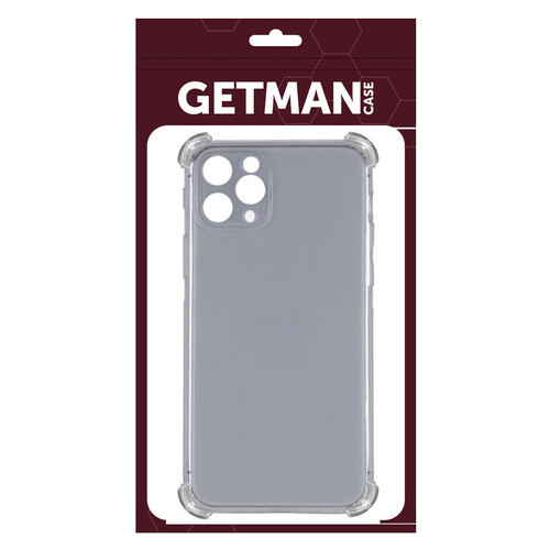 TPU чохол Getman Ease logo посилені кути Apple iPhone 13 Pro (6.1) Сірий (прозорий) фото №2