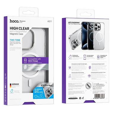 Чехол HOCO iPhone 16 Pro Vip magnetic protective case (AS11) transparent фото №4