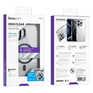 Чехол HOCO iPhone 16 Vip magnetic protective case (AS11) transparent-black фото №6
