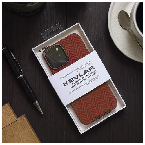 Чохол K-DOO Kevlar M Pattern червоний для iPhone 12 Pro Max фото №5