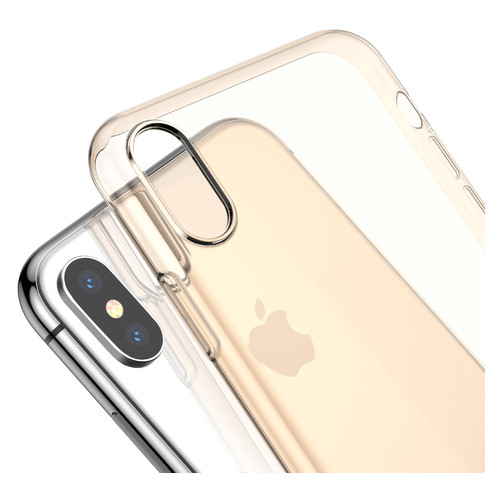 Чохол Baseus iPhone Xs Max Simplicity Прозорий Золотий (ARAPIPH65-A0V) фото №4