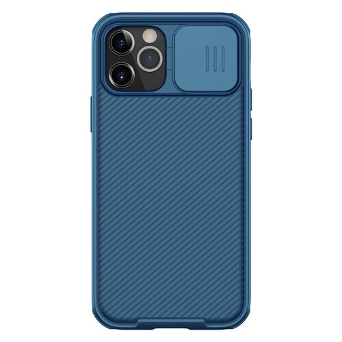 Карбонова накладка Nillkin Camshield шторка на камеру Apple iPhone 13 Pro Max (6.7) Синій / Blue фото №1