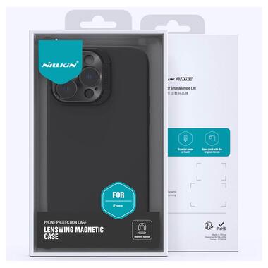 Чохол Nillkin Silicone LensWing Magnetic Apple iPhone 15 Pro Max (6.7) Чорний / Black фото №6