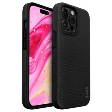 Чехол-накладка LAUT SHIELD для iPhone 14 Pro с защитой IMPKT Cell Technology (4,2м) и гибридным дизайном - внутренним полумягким и жестким внешнем чехлами, цвет черный (L_IP22B_SH_BK) фото №1