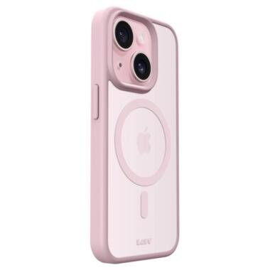 Чохол-накладка LAUT HUEX PROTECT для iPhone 15 Plus з MagSafe та захистом IMPKT Cell Technology (4,2м) із комбінації жорсткого прозорого протиударного полікарбонату та TPU бампера, колір бампера рожевий (L_IP23C_HPT_P) фото №4
