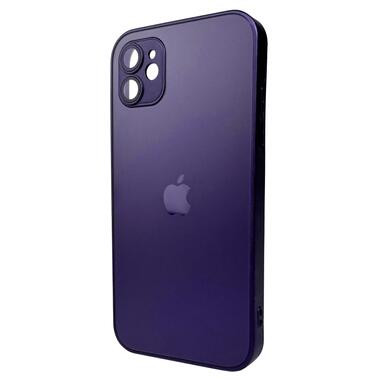 Скляний чохол з MagSafe AG Glass Matt Frame Color MagSafe Logo Apple iPhone11 Deep Purple (AGMattFrameMGiP11DPurple) фото №1
