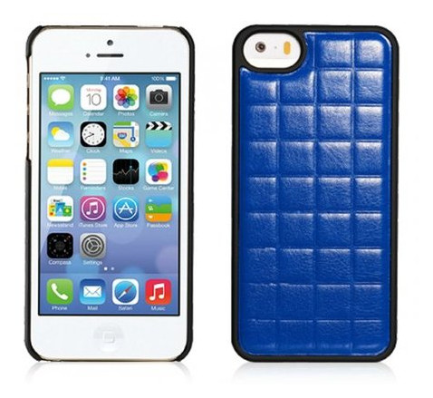 Чохол Xoomz для iPhone 5/5S PU Grid Blue back cover (XIP501) фото №1