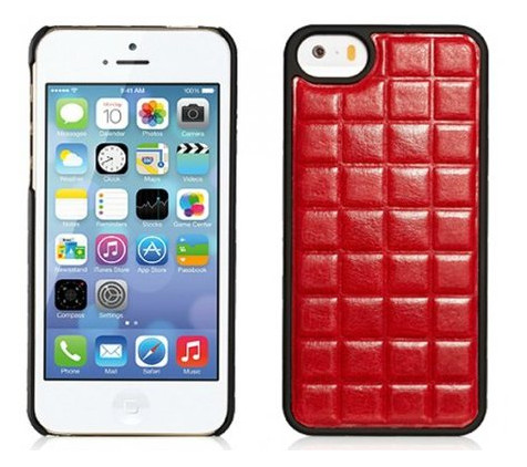 Чохол Xoomz для iPhone 5/5S PU Grid Red back cover (XIP501) фото №1
