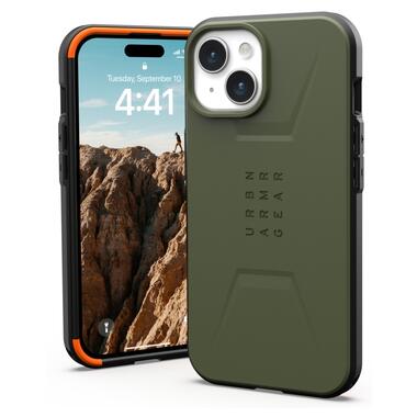Чeхол-накладка Urban Armor Gear Civilian Magsafe для Apple iPhone 15 Olive (114287117272) фото №1