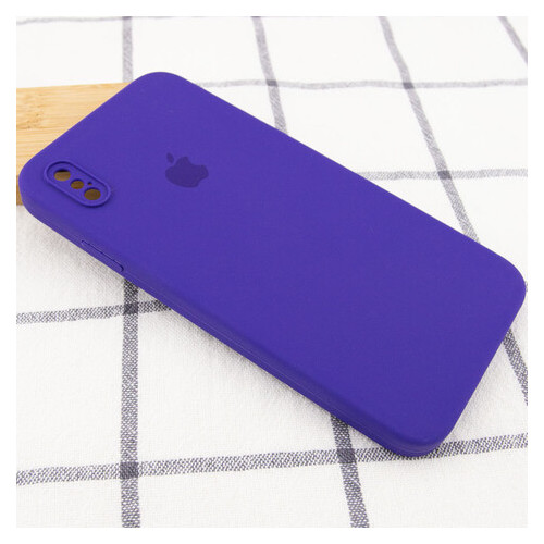 Чохол Epik Silicone Case Square Full Camera Protective (AA) Apple iPhone XS (5.8) Фіолетовий / Ultra Violet фото №2