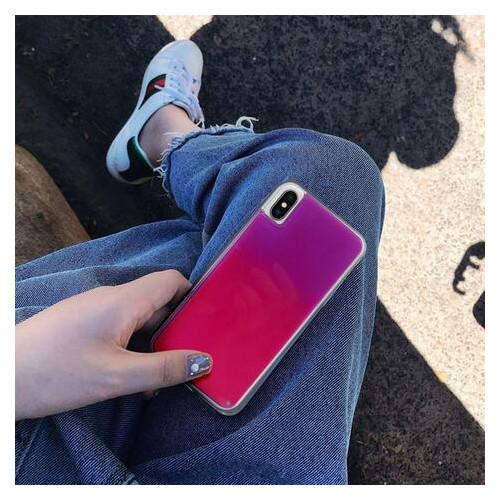 Неоновий чохол Epik Neon Sand glow in the dark Apple iPhone XS Max (6.5) Фіолетовий / Рожевий фото №7