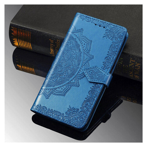 Шкіряний чохол-книжка Epik Art Case з візитницею ZTE Blade A7s (2020) Синій фото №4