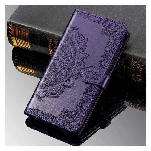 Шкіряний чохол-книжка Epik Art Case з візитницею ZTE Blade V2020 Smart Фіолетовий фото №4
