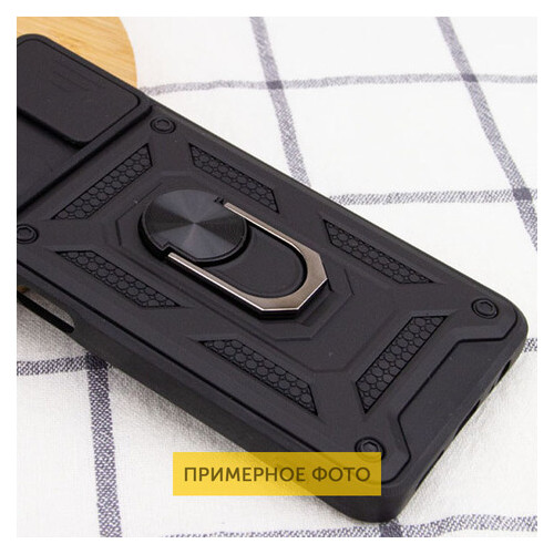Удароміцний чохол Epik Camshield Serge Ring for Magnet Xiaomi Redmi 9C Чорний фото №4