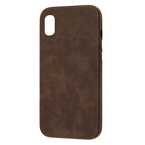 Шкіряний чохол Epik Croco Leather Apple iPhone XR (6.1) Brown фото №1