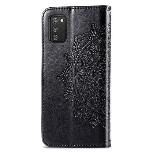 Кожаный чехол-книжка Epik Art Case с визитницей Samsung Galaxy A03s Черный фото №3