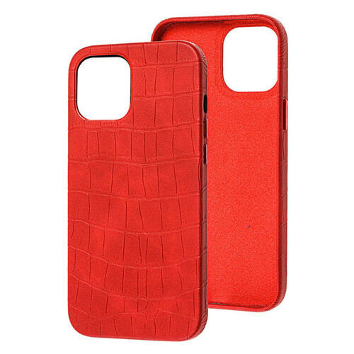 Шкіряний чохол Epik Croco Leather Apple iPhone 13 Pro (6.1) Red фото №1