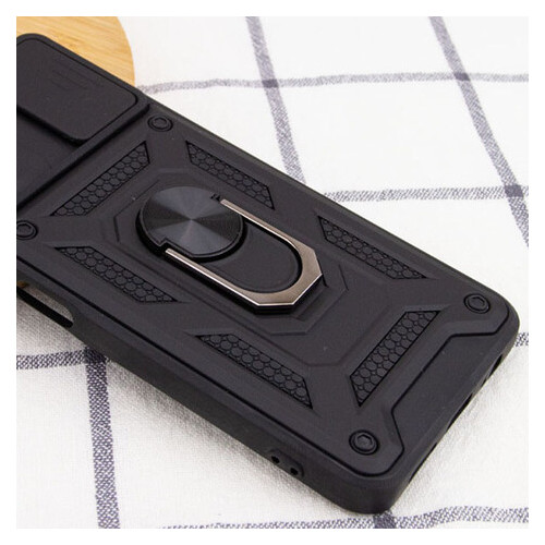 Удароміцний чохол Epik Camshield Serge Ring for Magnet для Samsung Galaxy A03s Чорний фото №4