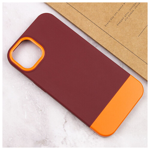 Чохол Epik TPU PC Bichromatic Apple iPhone 11 (6.1) Brown burgundy / Orange фото №4