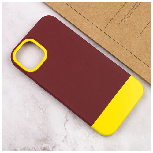 Чохол Epik TPU PC Bichromatic Apple iPhone 11 (6.1) Brown burgundy / Yellow фото №4