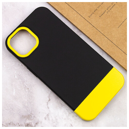 Чохол Epik TPU PC Bichromatic Apple iPhone 13 (6.1) Black / Yellow фото №4