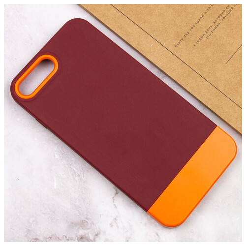 Чохол Epik TPU PC Bichromatic Apple iPhone 7 plus / 8 plus (5.5) Brown burgundy / Orange фото №4