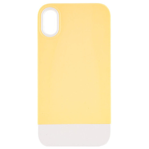 Чохол Epik TPU PC Bichromatic Apple iPhone X / XS (5.8) Creamy-yellow / White фото №1
