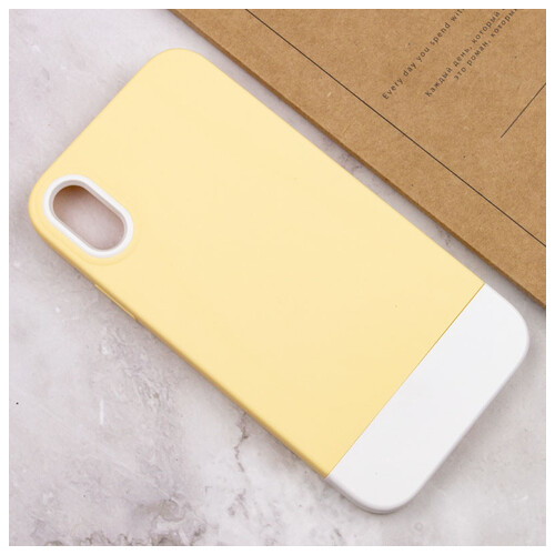 Чохол Epik TPU PC Bichromatic Apple iPhone X / XS (5.8) Creamy-yellow / White фото №3