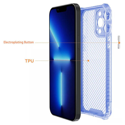 Чохол Epik TPU Ease Carbon color series Apple iPhone 12 Pro (6.1) Синій / Прозорий фото №2