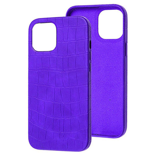 Шкіряний чохол Epik Croco Leather Apple iPhone 13 (6.1) Purple фото №1