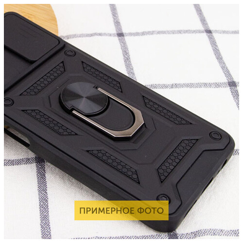 Удароміцний чохол Epik Camshield Serge Ring for Magnet Xiaomi Poco X4 Pro 5G Чорний фото №2