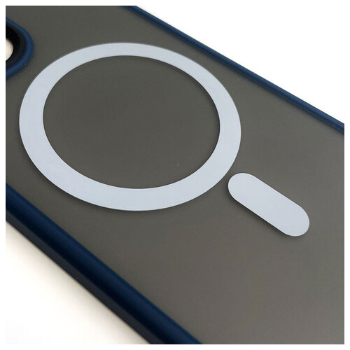 TPU PC чохол Epik Metal Buttons with MagSafe Apple iPhone 12 Pro Max (6.7) Синій фото №3