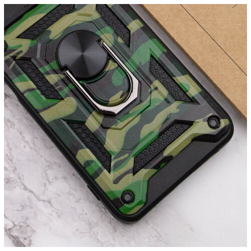 Удароміцний чохол Epik Camshield Serge Ring Camo Xiaomi Redmi 10 Зелений / Army Green фото №4