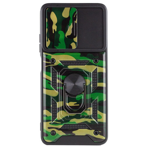 Удароміцний чохол Epik Camshield Serge Ring Camo Xiaomi Redmi 10 Зелений / Army Green фото №3