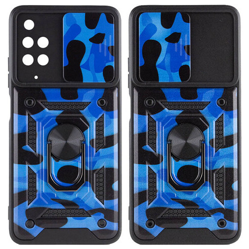 Удароміцний чохол Epik Camshield Serge Ring Camo Xiaomi Redmi 10 Синій / Army Blue фото №1