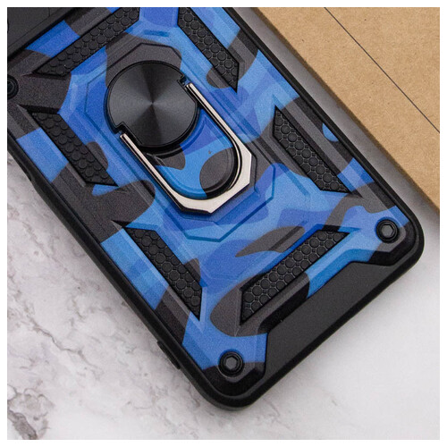 Удароміцний чохол Epik Camshield Serge Ring Camo Xiaomi Redmi 10 Синій / Army Blue фото №4