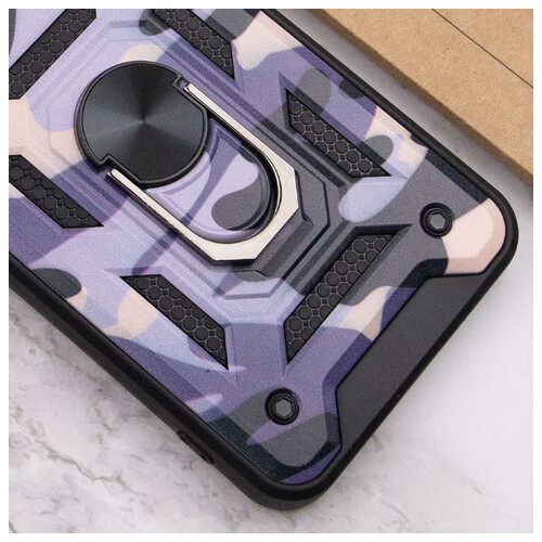 Удароміцний чохол Epik Camshield Serge Ring Camo Xiaomi Redmi 10 Фіолетовий / Army Purple фото №4