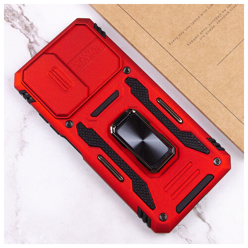 Удароміцний чохол Epik Camshield Army Ring Xiaomi Redmi 10 Червоний / Red фото №6