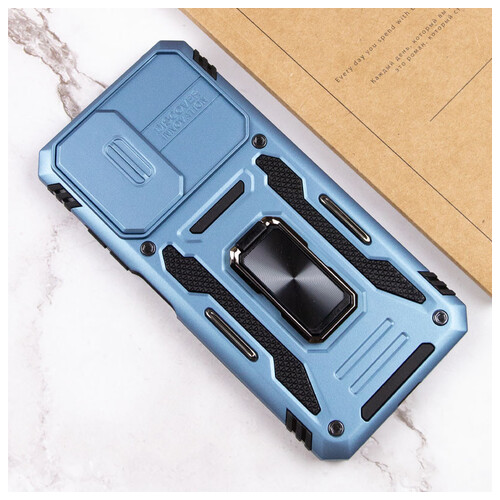 Удароміцний чохол Epik Camshield Army Ring Xiaomi Redmi 9A Блакитний / Light Blue фото №5