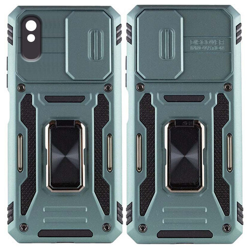Удароміцний чохол Epik Camshield Army Ring Xiaomi Redmi 9A Зелений / Light Green фото №1