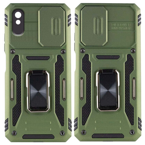 Удароміцний чохол Epik Camshield Army Ring Xiaomi Redmi 9A Оливковий / Army Green фото №1