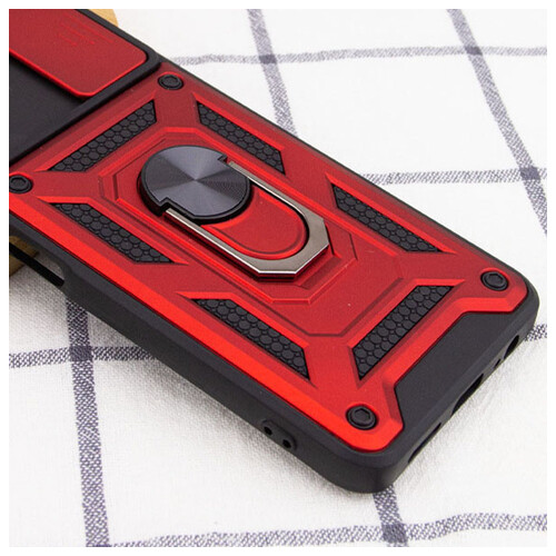 Удароміцний чохол Epik Camshield Serge Ring for Magnet Xiaomi Poco M5 Червоний фото №2