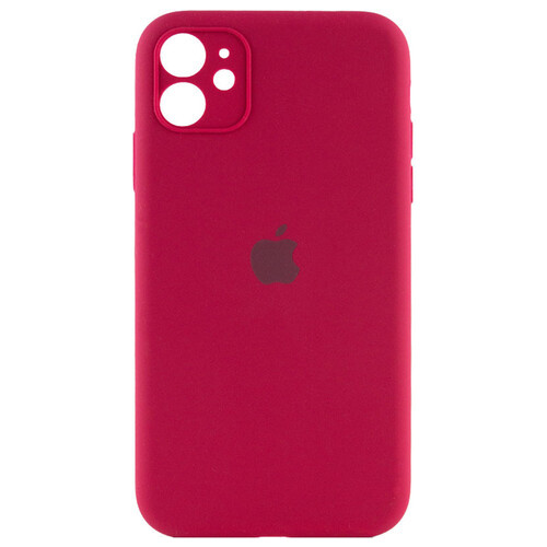 Чохол Epik Silicone Case Full Camera Protective Apple iPhone 12 (6.1) Червоний / Rose Red фото №1