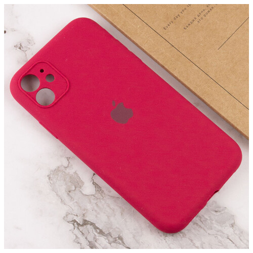 Чохол Epik Silicone Case Full Camera Protective Apple iPhone 12 (6.1) Червоний / Rose Red фото №4