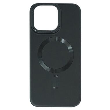 Шкіряний чохол Epik Bonbon Leather Metal Style with MagSafe Apple iPhone 12 Pro Max (6.7) Чорний / Black фото №1