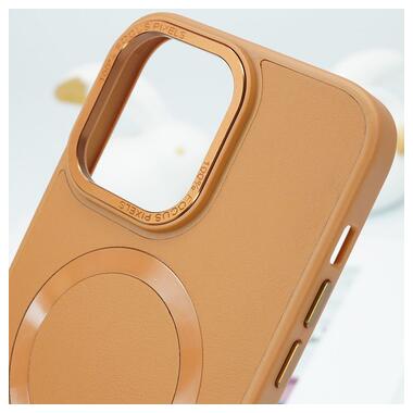 Шкіряний чохол Epik Bonbon Leather Metal Style with MagSafe Apple iPhone 12 Pro Max (6.7) Коричневий / Brown фото №2